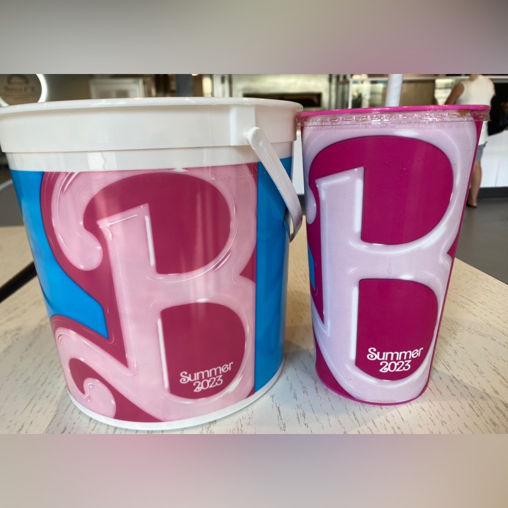Barbie Popcorn Bucket & Cup Regal Movie Theater Barbie Memorabilia (2023) Barbie
